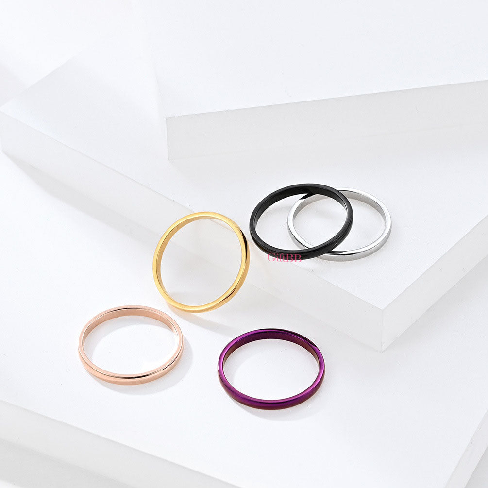 2mm Simple Pinky Ring - GiftBB.com