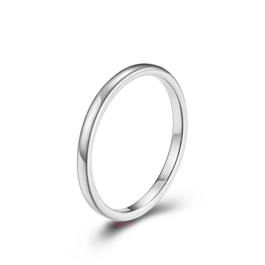 2mm Wide Simple Tungsten Steel Ring GiftBB.com