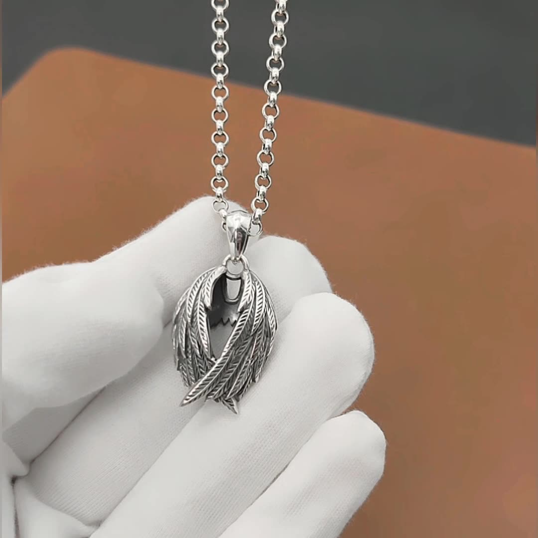 925 Sterling Silver Angel Wings Pendant_4 GiftBB.com