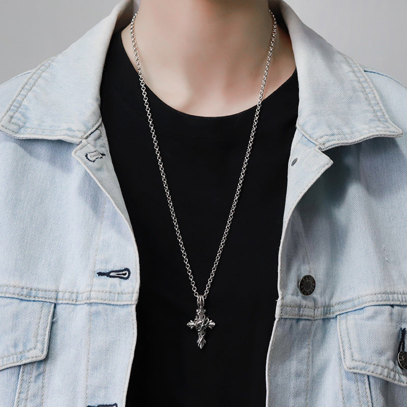 925 Sterling Silver Vine Cross Pendant (3) | GiftBB.com