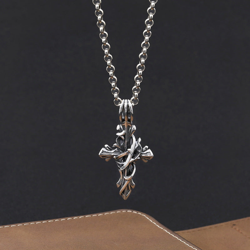 925 Sterling Silver Vine Cross Pendant (4) | GiftBB.com