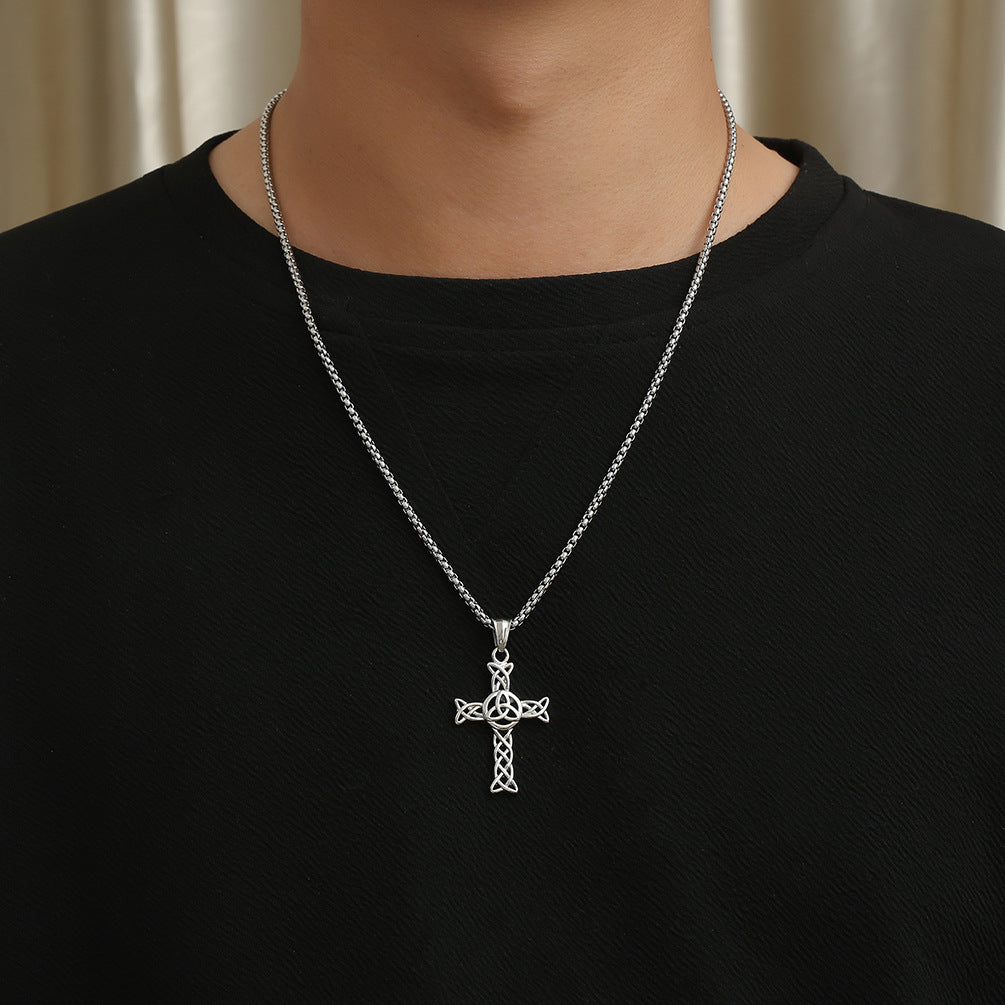Celtic Knot Cross Cutout Necklace GiftBB.com
