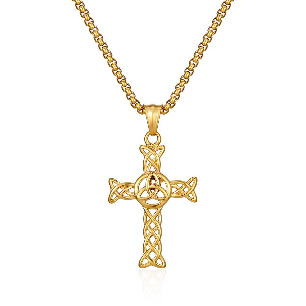 Celtic Knot Cross Cutout Necklace GiftBB.com