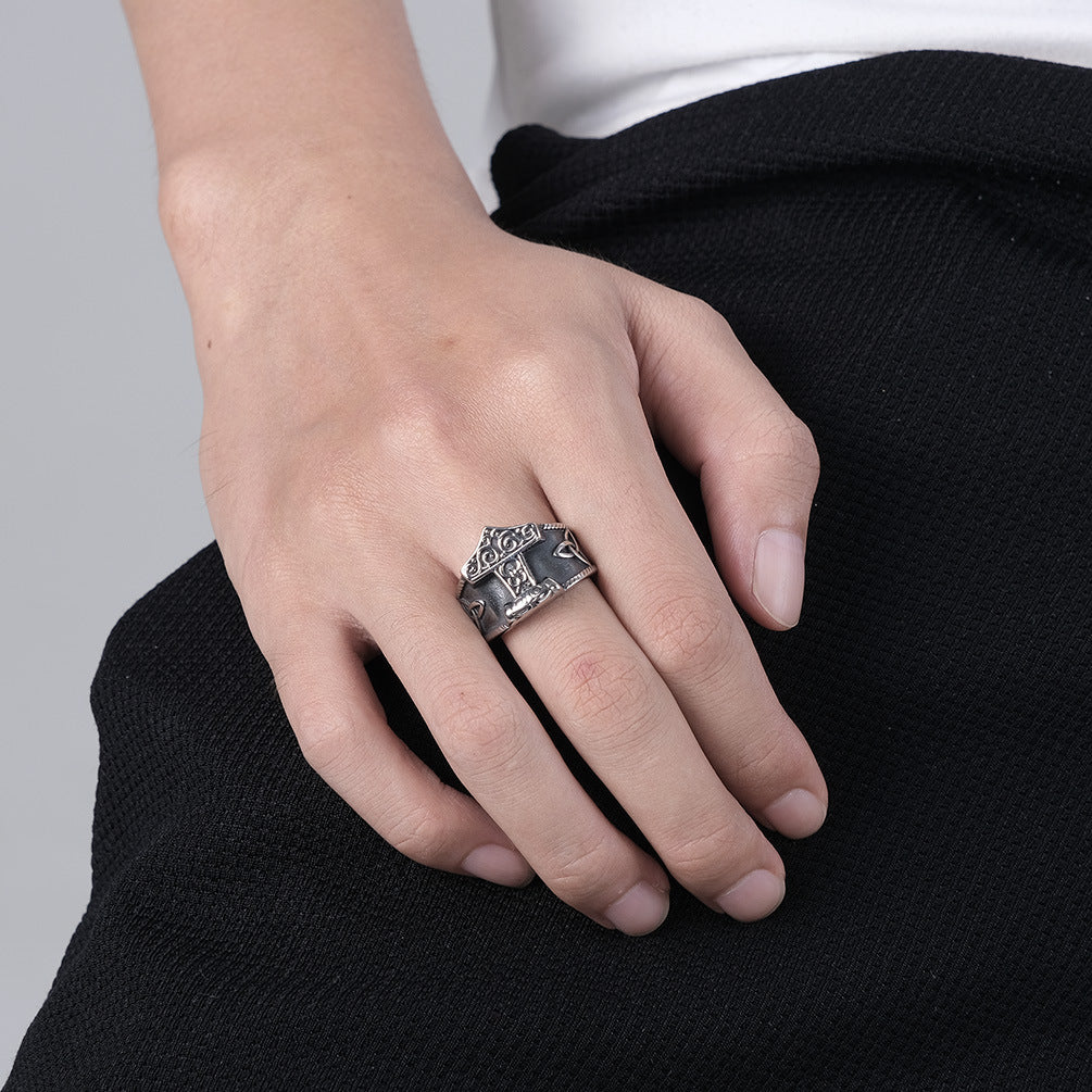 Celtic Knot Odin Thor's Hammer Ring GiftBB.com