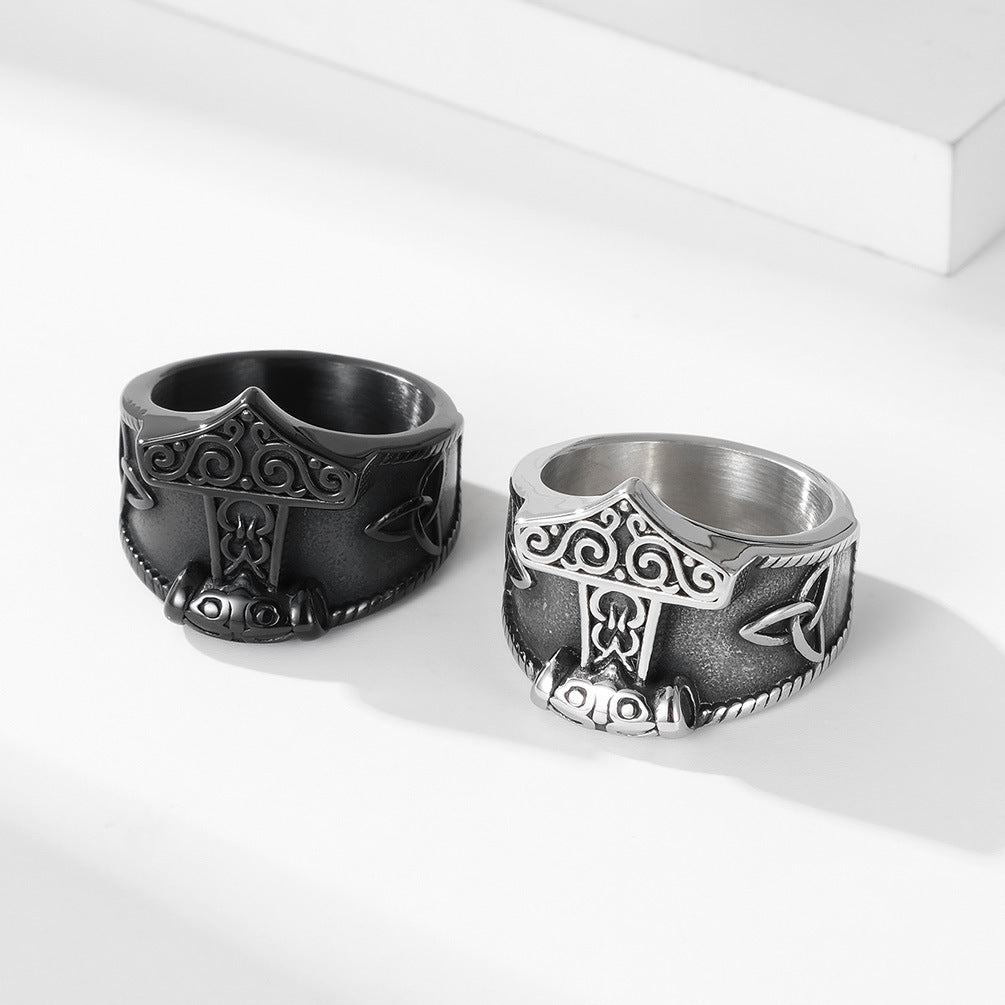 Celtic Knot Odin Thor's Hammer Ring GiftBB.com