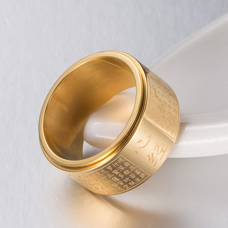 Chinese Buddhist Heart Sutra Spinner Ring GiftBB.com