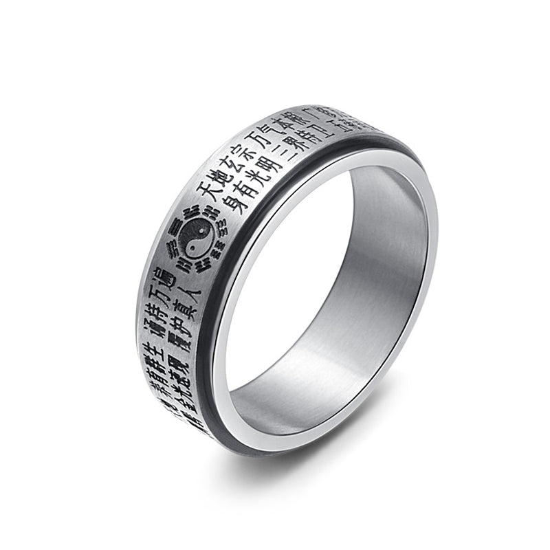 Chinese Mantra Yin Yang Tai Chi Spinner Ring GiftBB.com
