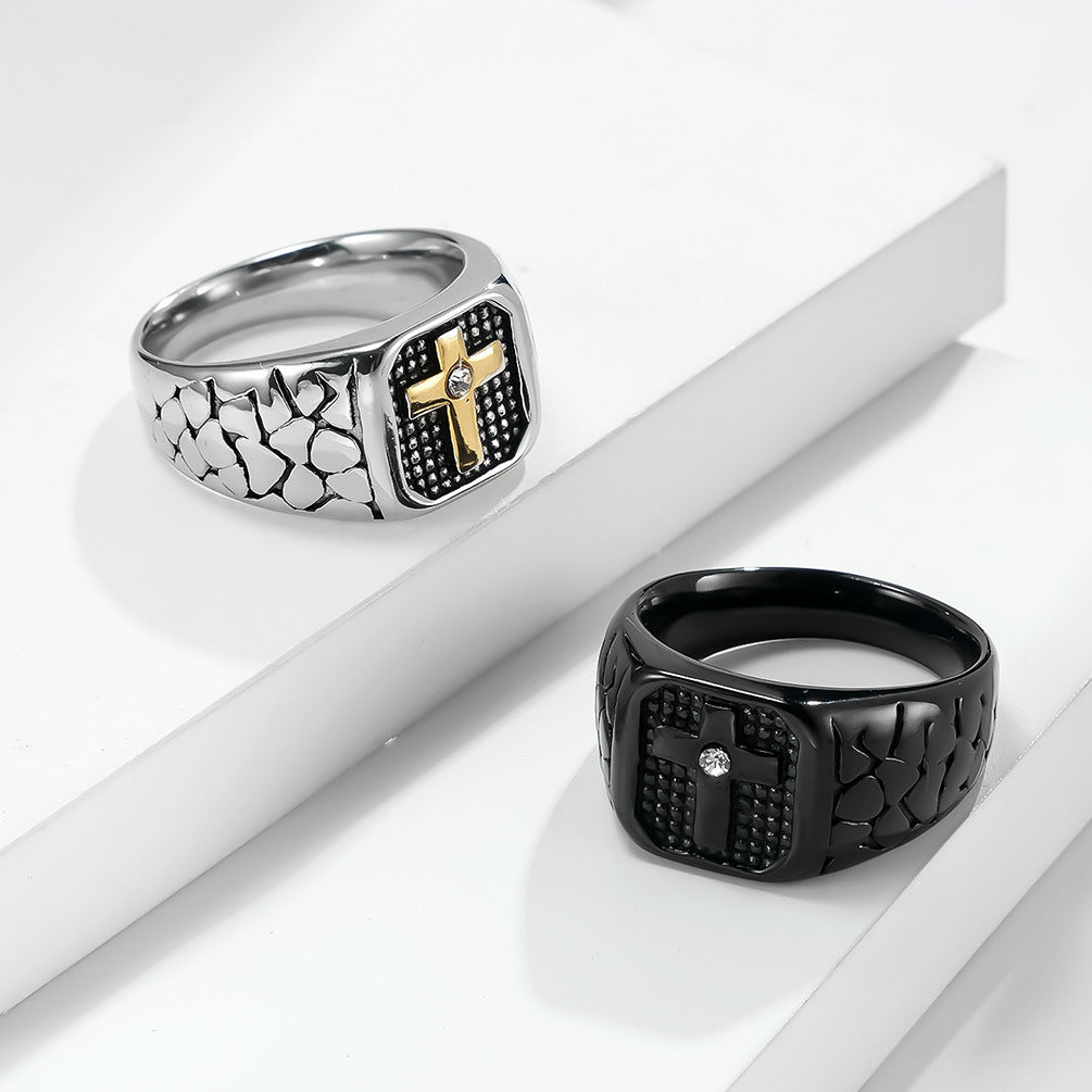 Cracked Cross Ring GiftBB.com