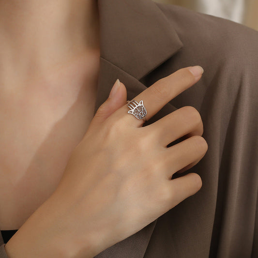 Evil Protection Hand of Hamsa Ring GiffBB.com