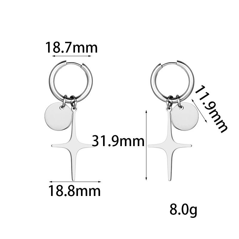 Four Pointed Star Earrings GiftBB.com