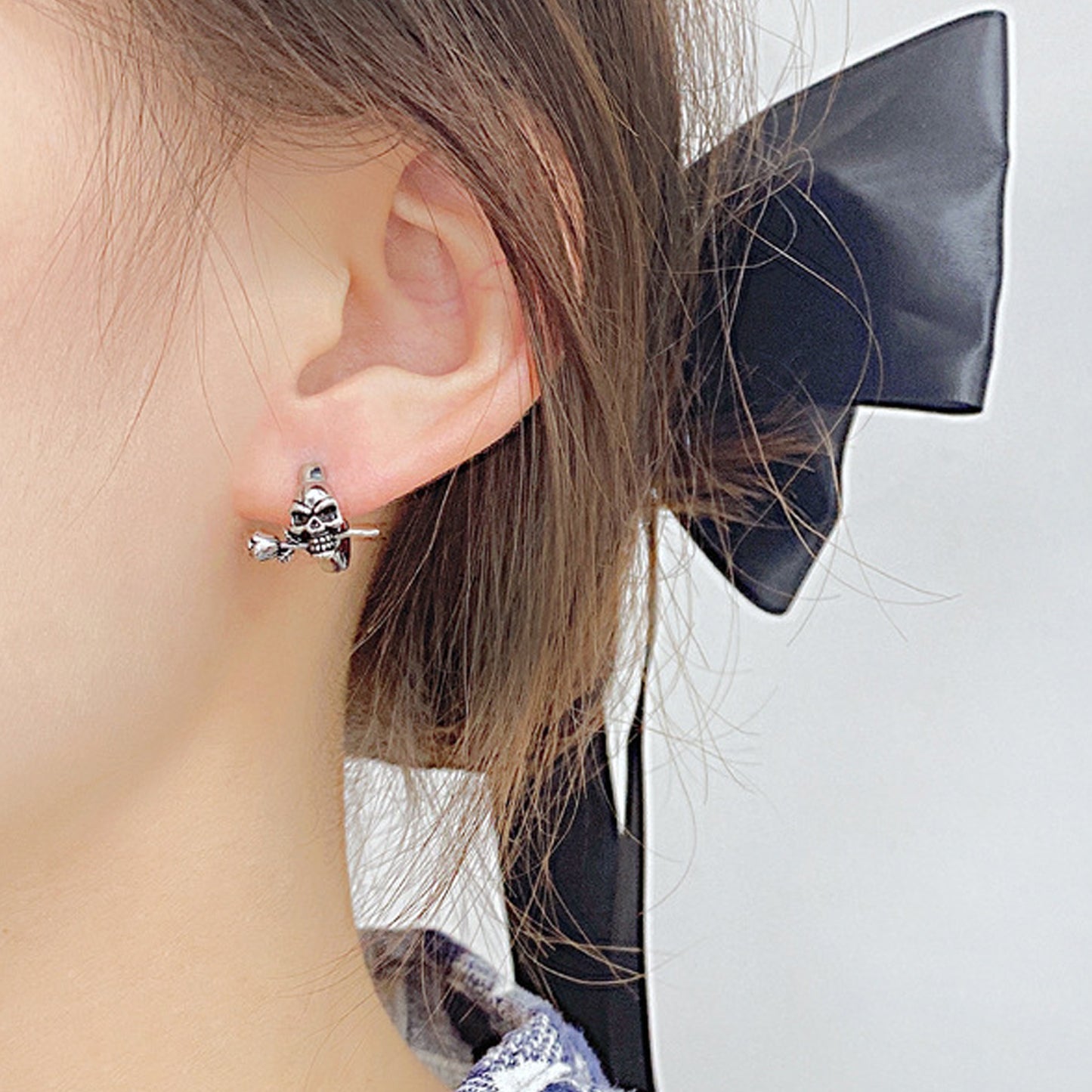 Gothic Rose Skull Earrings GiftBB.com