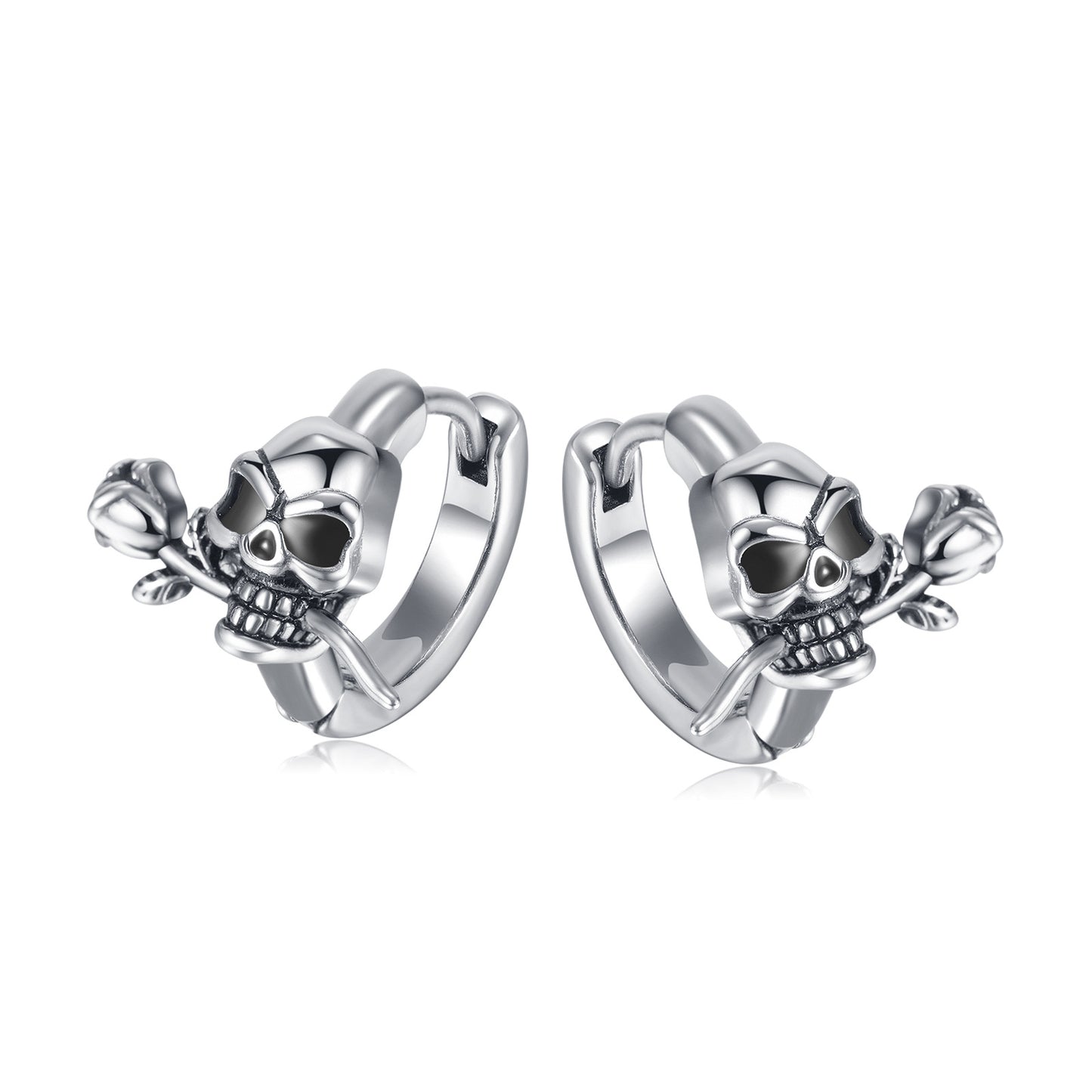 Gothic Rose Skull Earrings GiftBB.com