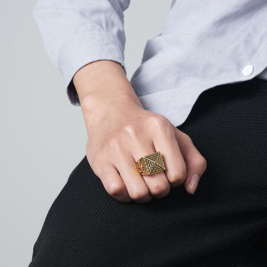Horus Eye Pyramid Ring GiftBB.com