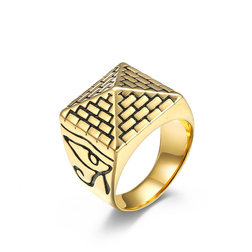 Horus Eye Pyramid Ring GiftBB.com