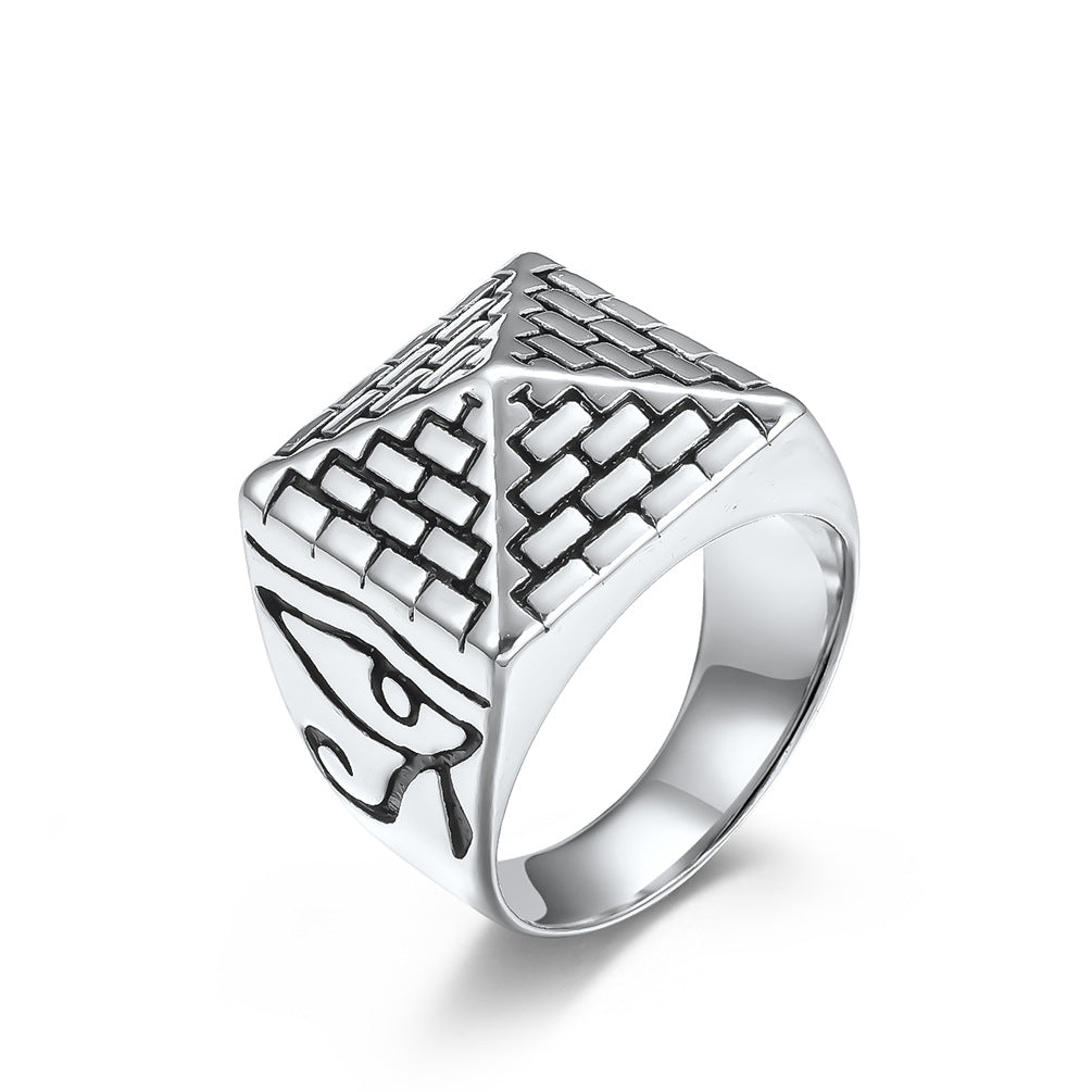 Horus Eye Pyramid Ring GiftBB.com