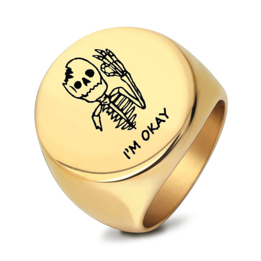 I'M OKAY Skull Ring GiftBB.com