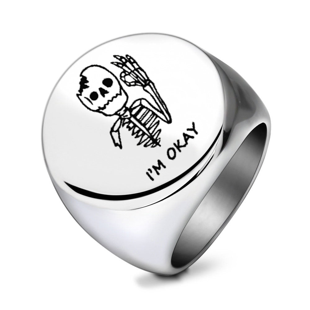 I'M OKAY Skull Ring GiftBB.com