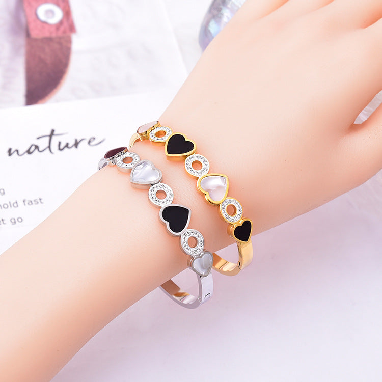 Love Heart Diamond Bracelet GiftBB.com