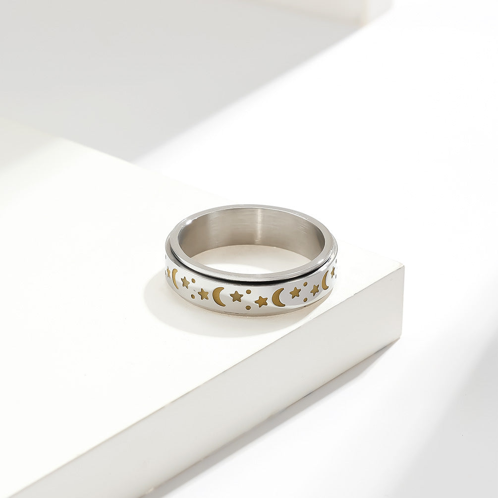 Luminous Moon Star Rotating Ring GiftBB.com