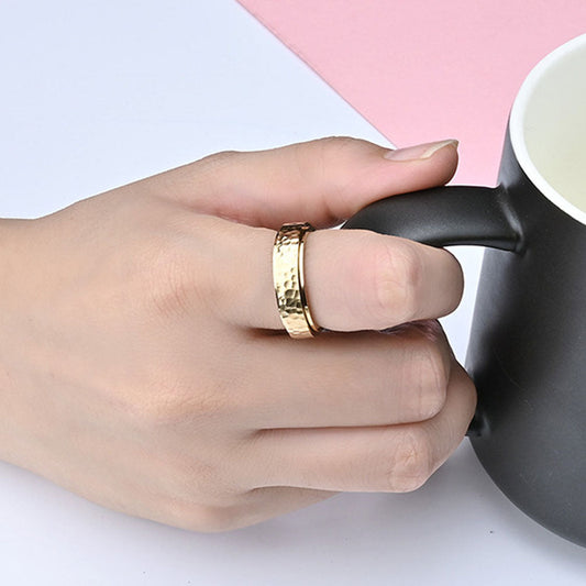 Moon Crater Pit Spinner Ring GiftBB.com