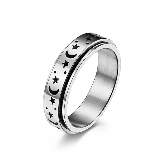 Moon Star Rotating Ring GiftBB.com