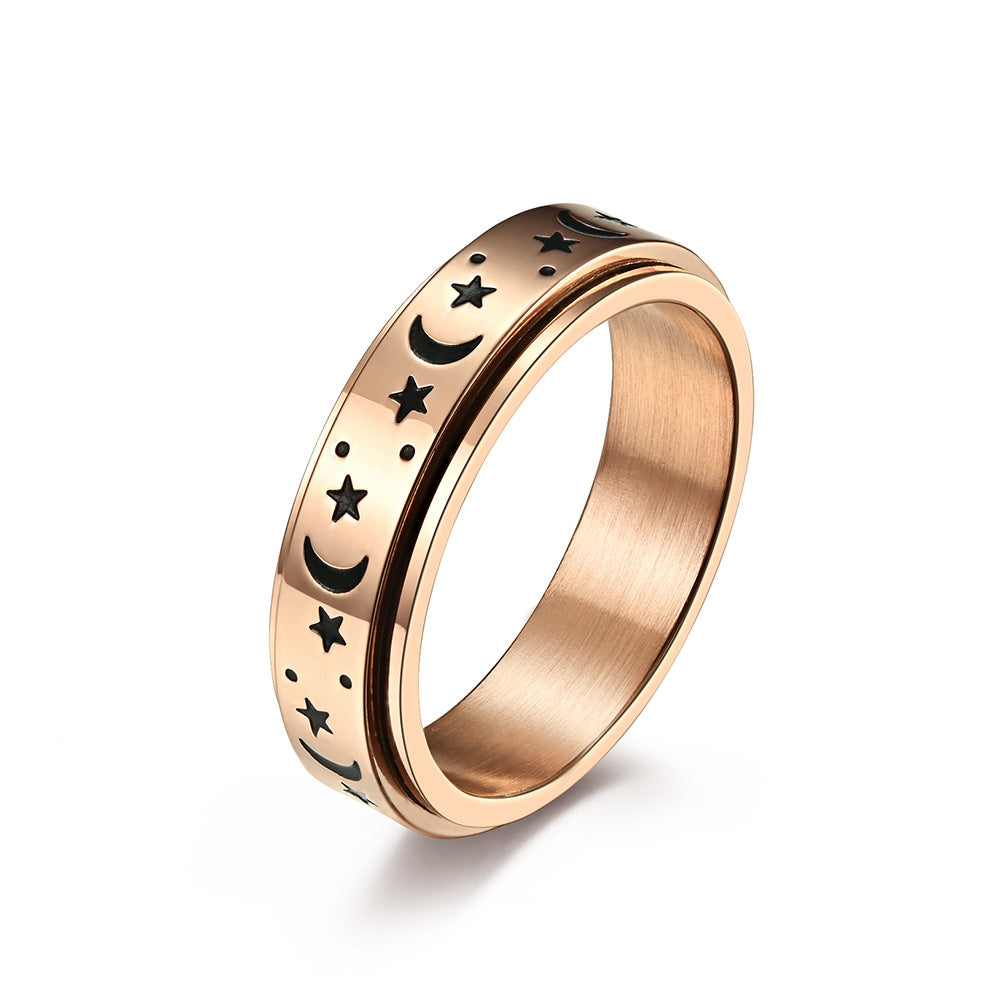 Moon Star Rotating Ring GiftBB.com