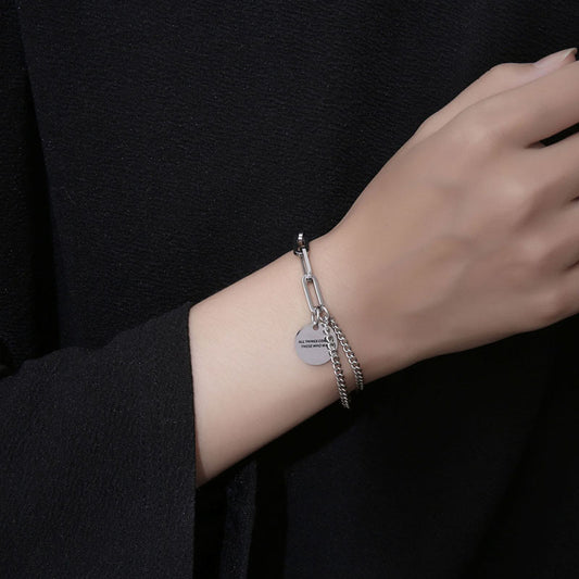 Paneled Double Chain Bracelet GiftBB.com