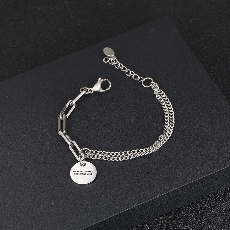 Paneled Double Chain Bracelet GiftBB.com