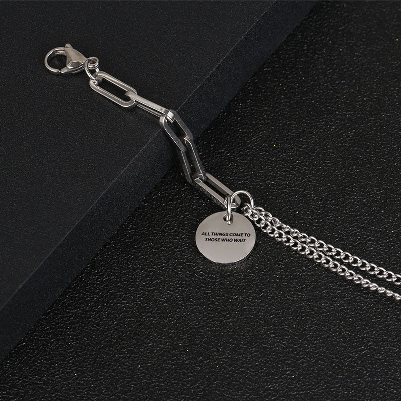 Paneled Double Chain Bracelet GiftBB.com