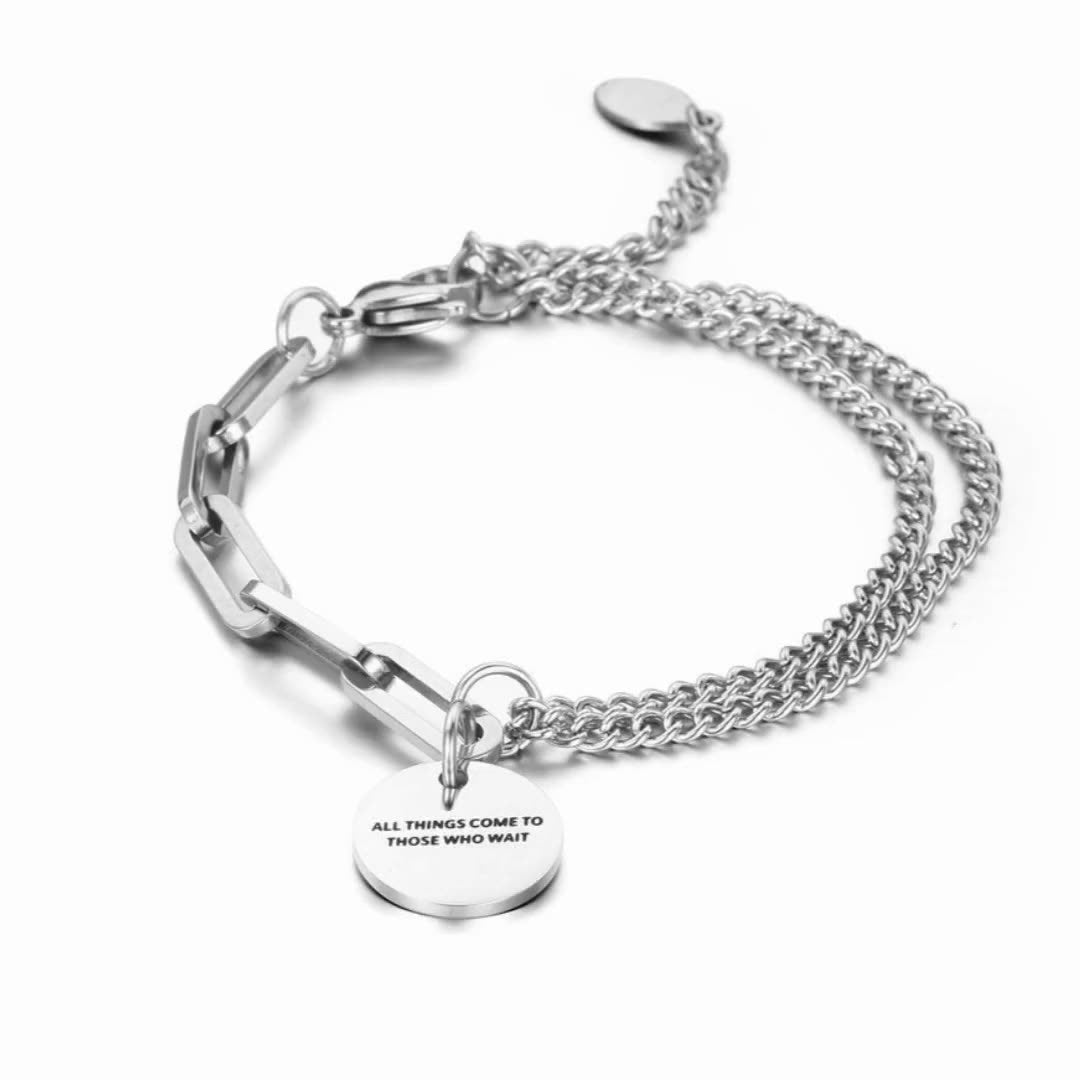 Paneled Double Chain Bracelet GiftBB.com