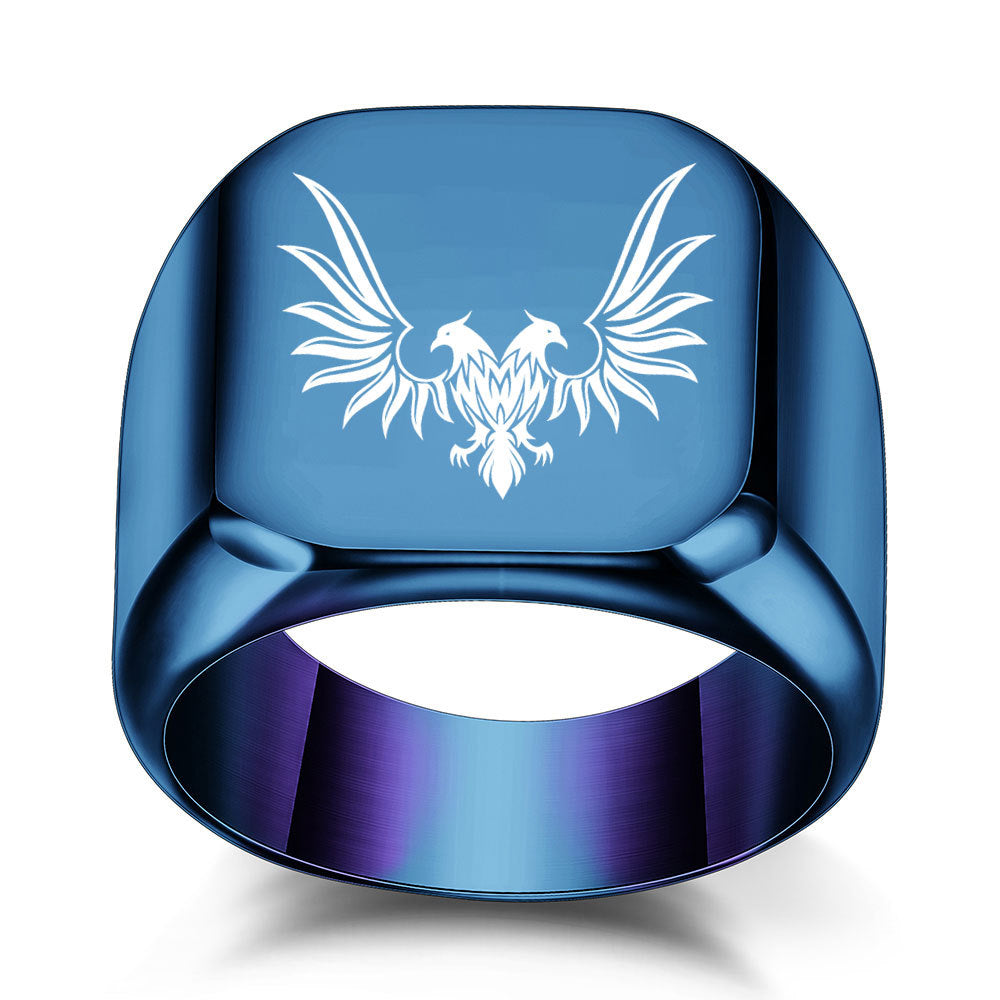 Punk Square Double Eagle Ring GiftBB.com