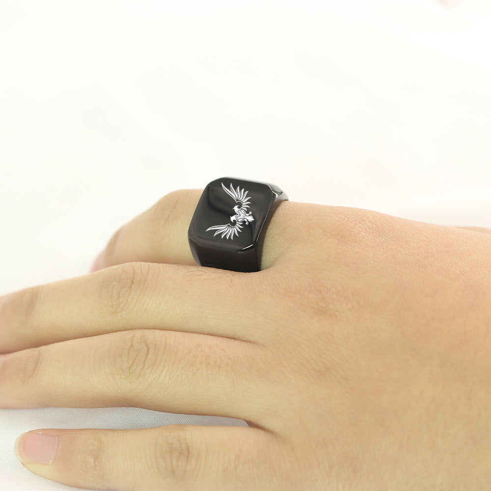 Punk Square Double Eagle Ring GiftBB.com