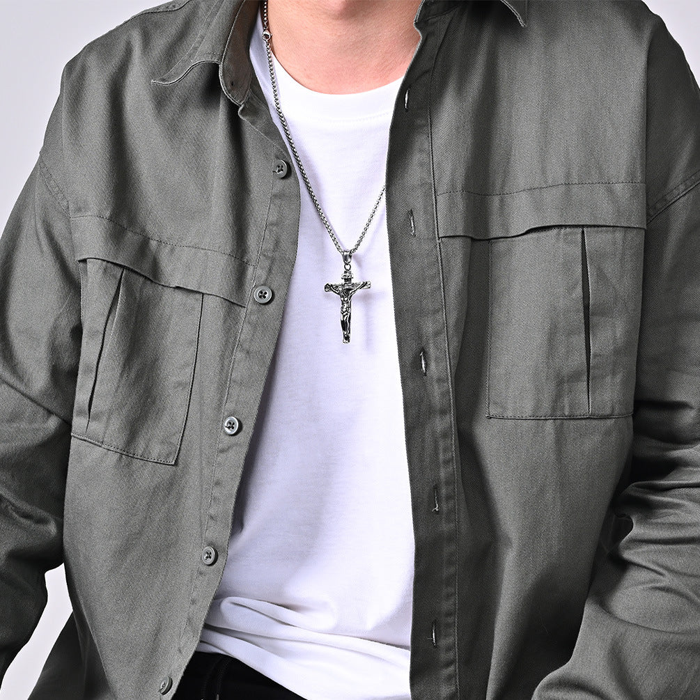 Retro Cross Jesus Pendant GiftBB.com