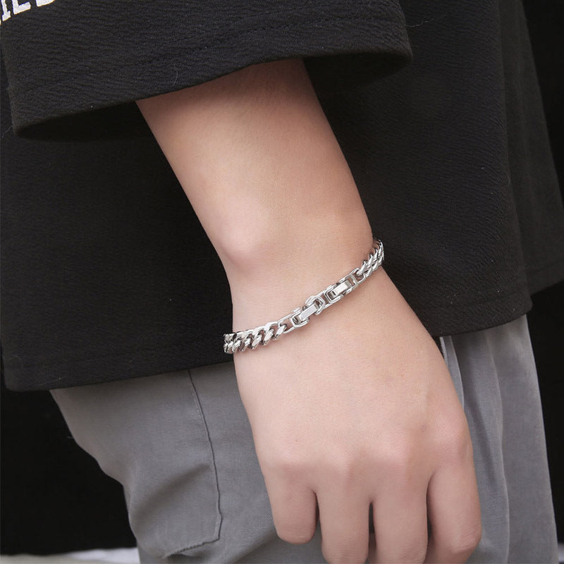 Simple Punk Titanium Steel Bracelet GiftBB.com