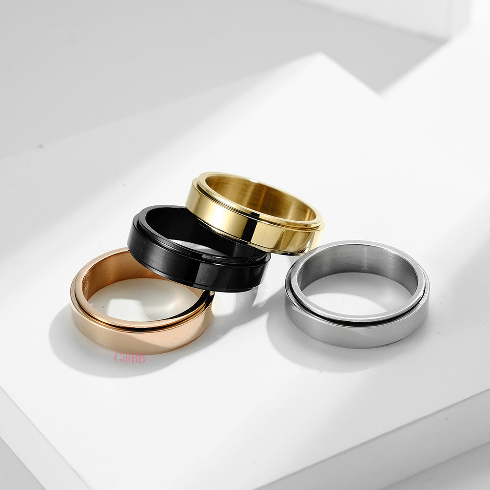 Simple Stainless Steel Spinner Ring GiftBB.com