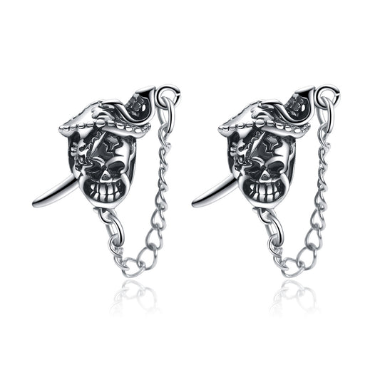 Skull Sword Chain Earrings GiftBB.com