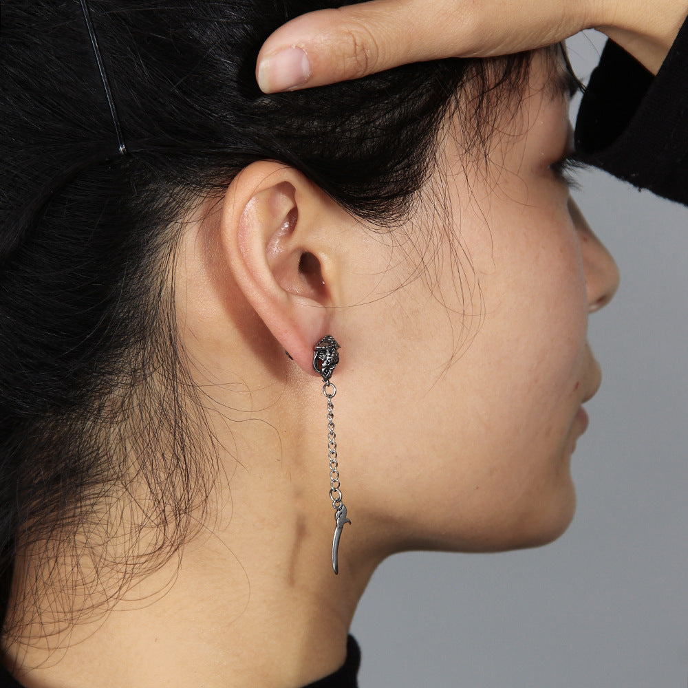 Skull Sword Chain Earrings GiftBB.com