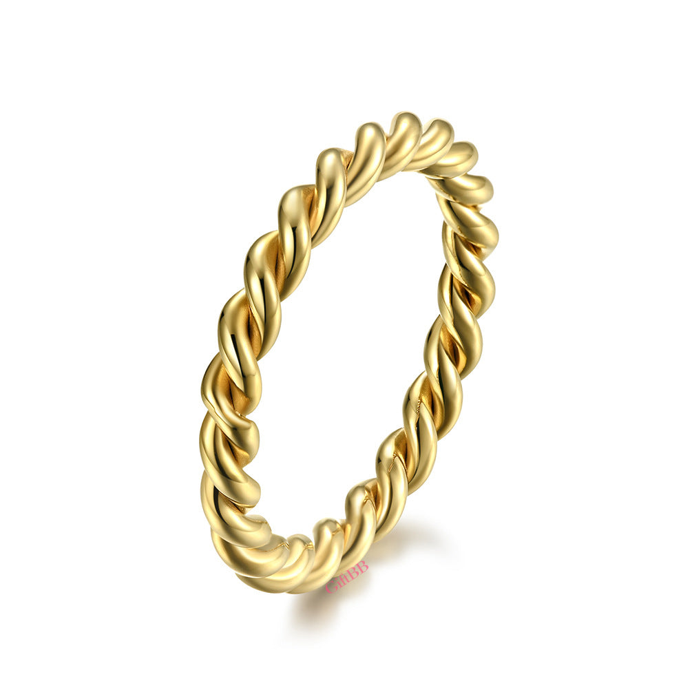 Spiral Twist Titanium Steel Ring - GiftBB.com