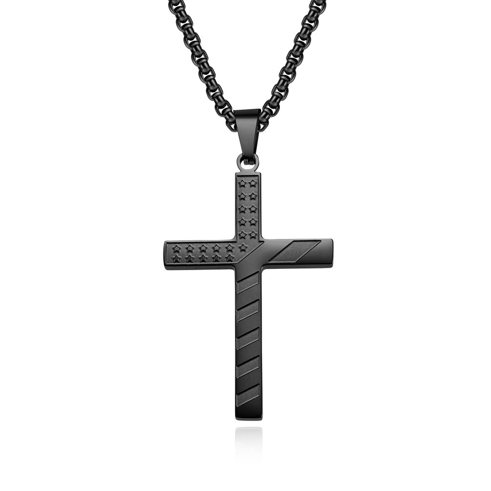 Stars Stripes Cross Pendant GiftBB.com
