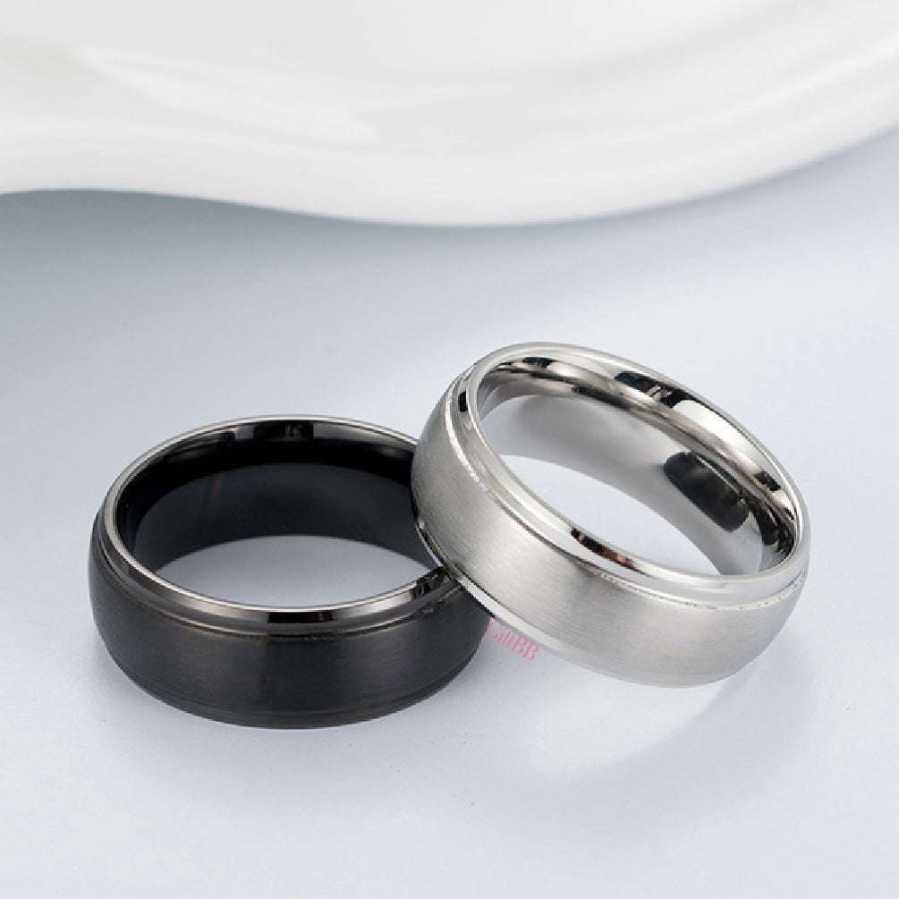 Stylish Simple Titanium Steel Ring GiftBB.com