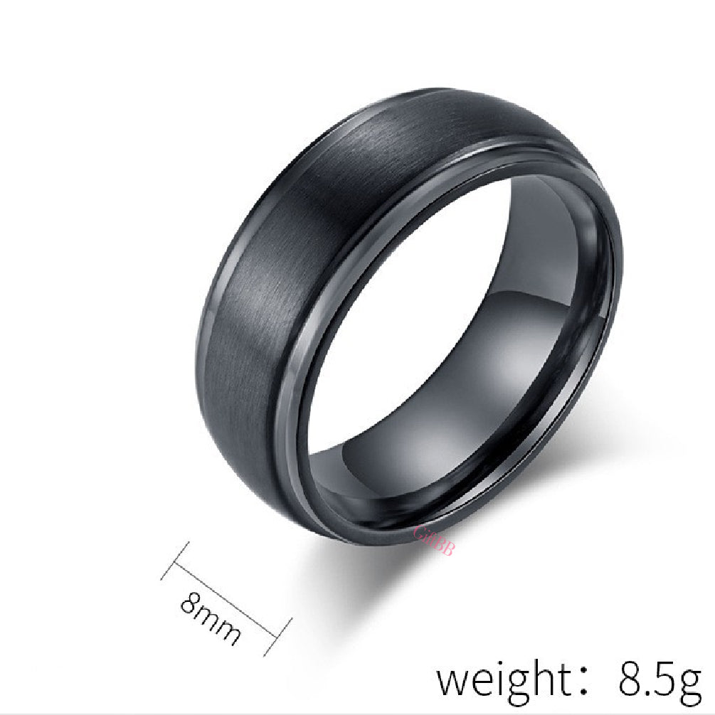 Stylish Simple Titanium Steel Ring GiftBB.com