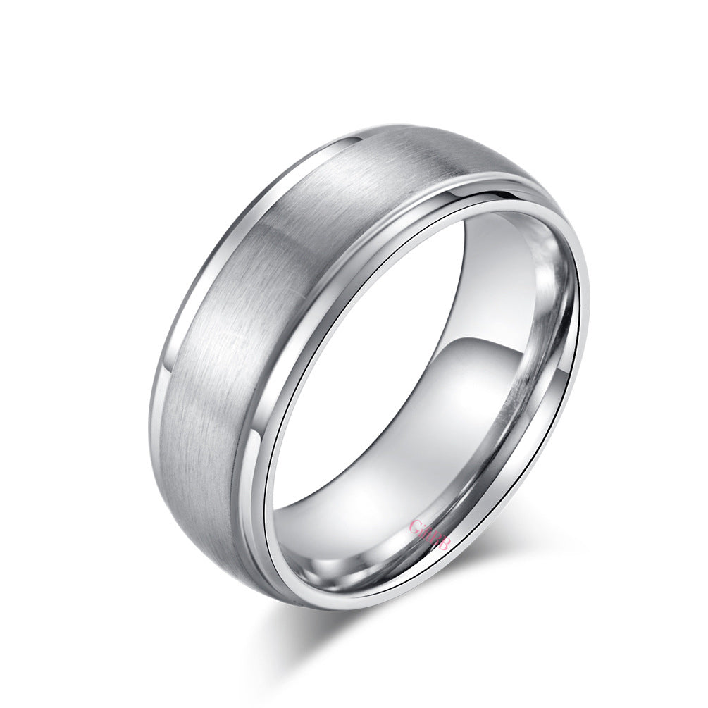 Stylish Simple Titanium Steel Ring GiftBB.com