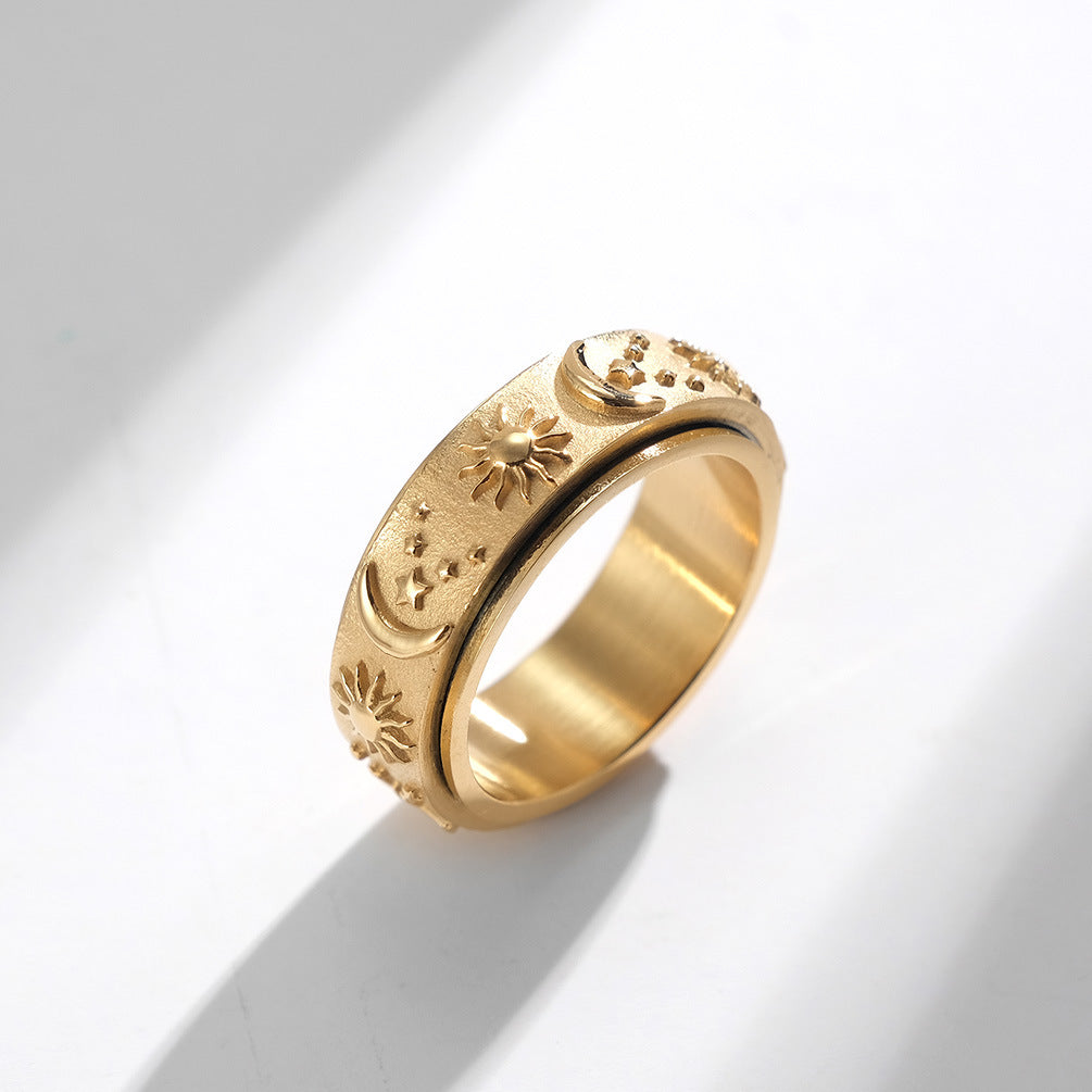 Sun Moon Star Spinner Ring GiftBB.com