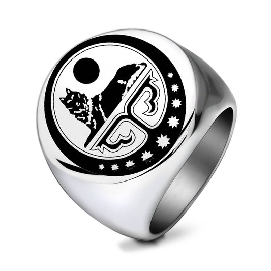 Sun Moon Wolf Ring GiftBB.com