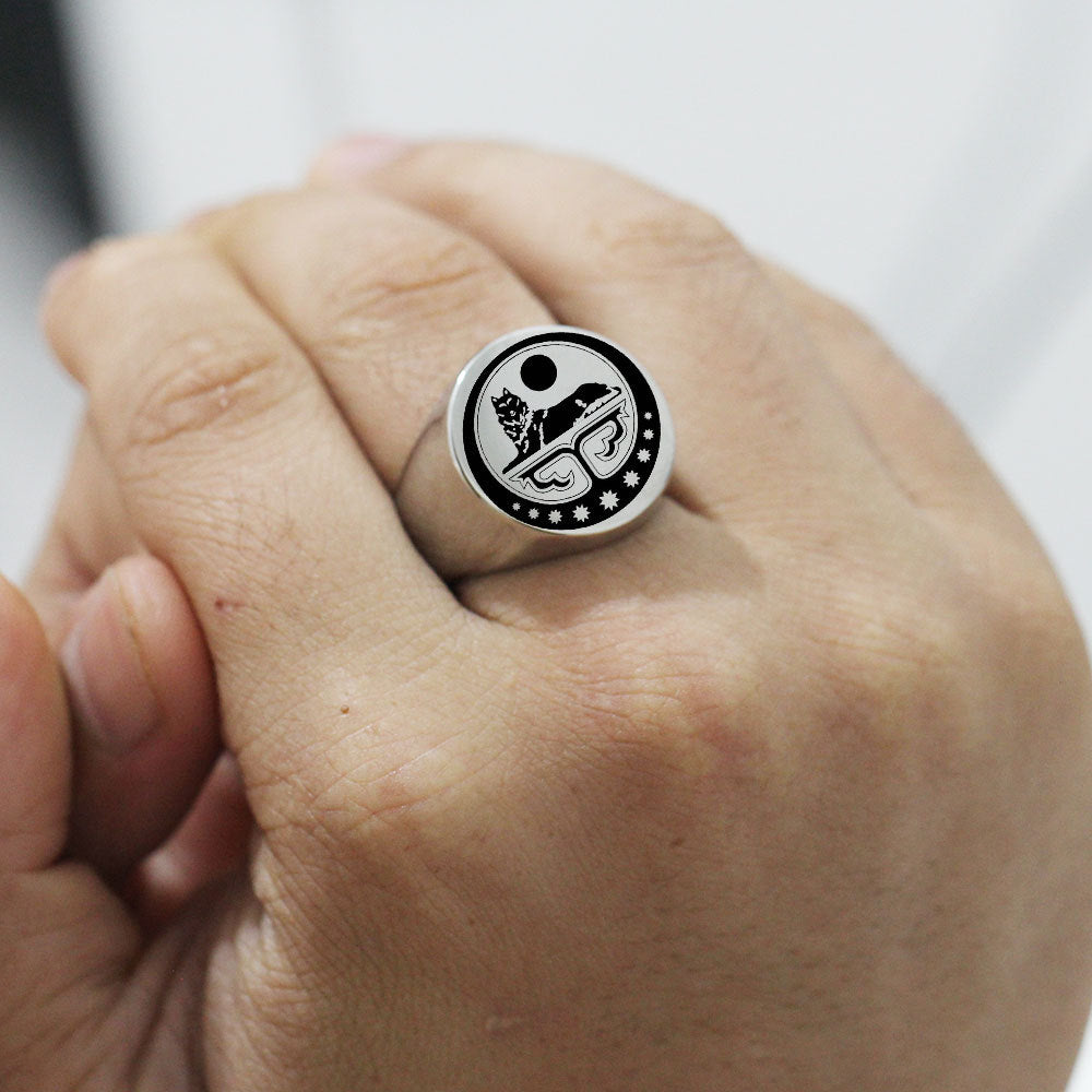 Sun Moon Wolf Ring GiftBB.com