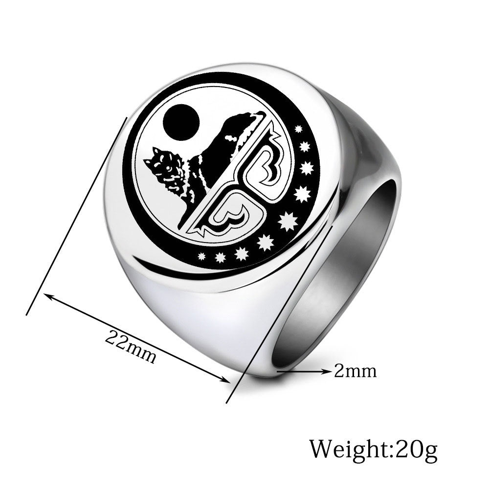 Sun Moon Wolf Ring GiftBB.com