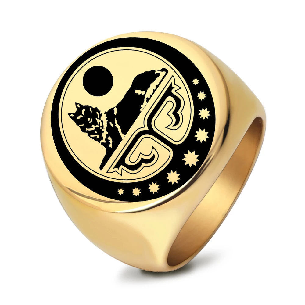 Sun Moon Wolf Ring GiftBB.com