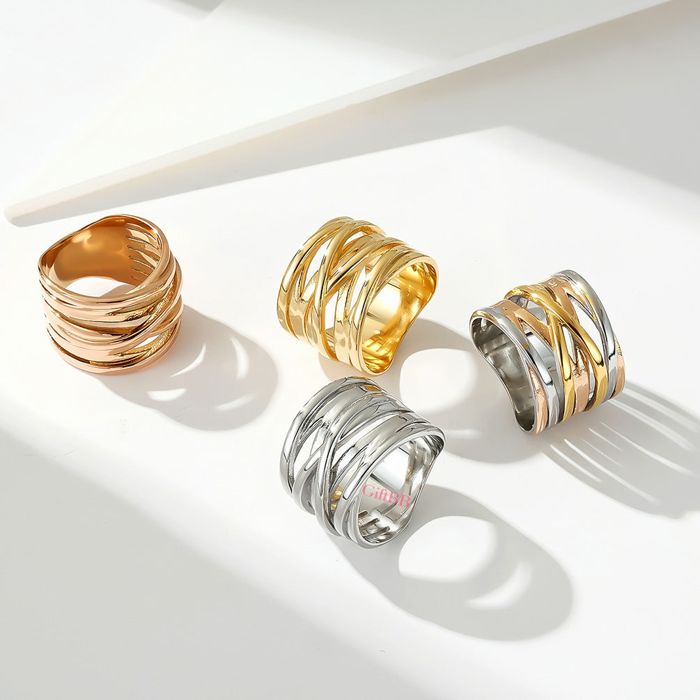 Unique Braided Shape Stainless Steel Ring - GiftBB.com
