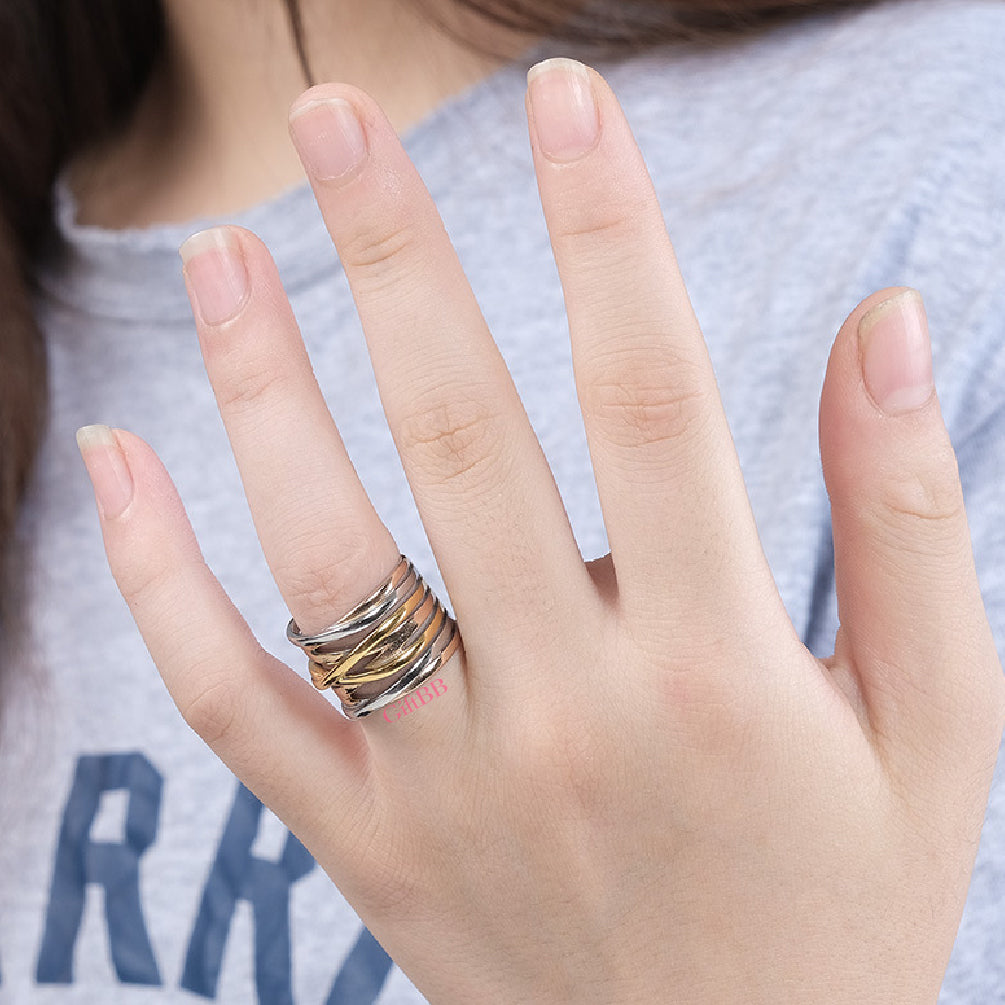 Unique Braided Shape Stainless Steel Ring - GiftBB.com