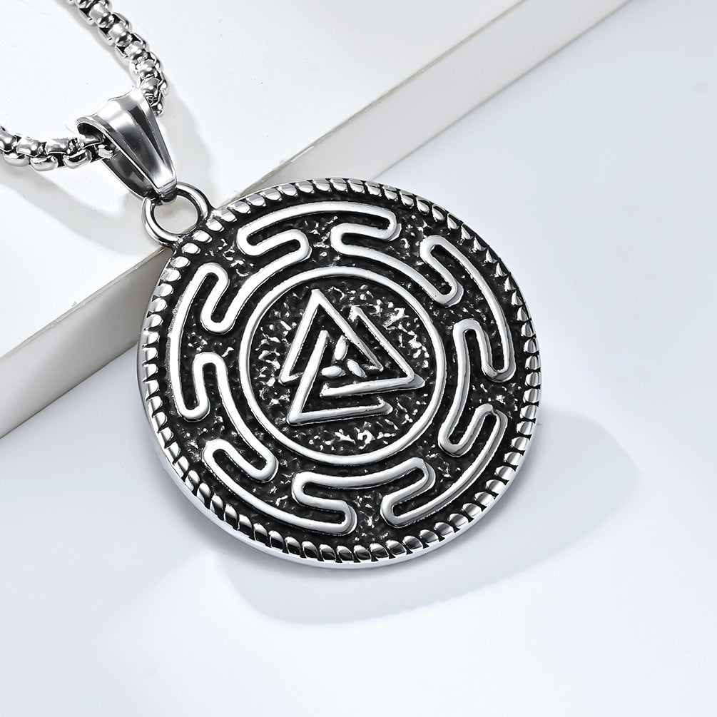 Valknut Nordic Wolf Head Necklace GiftBB.com
